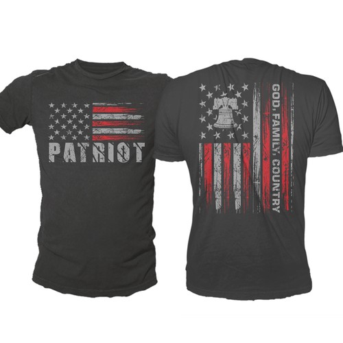 Develop a patriotic shirt that represents: The individual patriot, God, Family, Country Design by -Diamond Head-