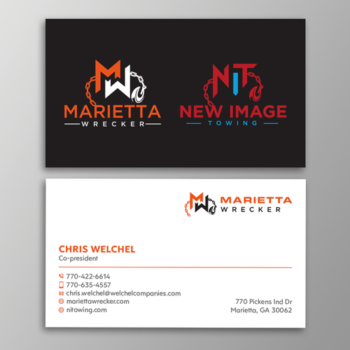 Powerful business card for large towing enterprise Design by Design sp