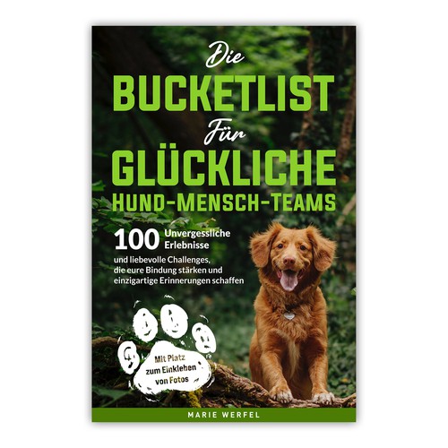 Design a harmonious, cute cover for a dog & human bucketlist Design by A_Ndesign