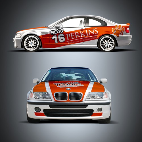 Perkins-Clemson e46 Race Car Wrap Design by Tanny Dew ❤︎