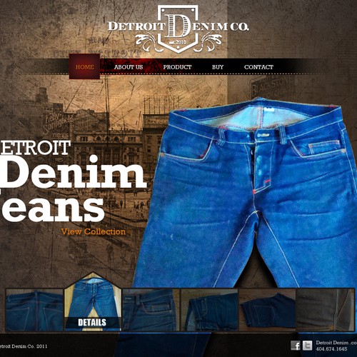 Detroit Denim Co., needs a new website design デザイン by nicky-10