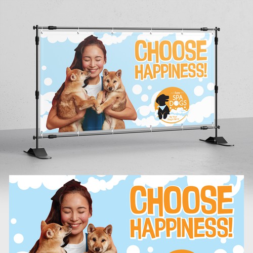 Choose Happiness Banner Design Ontwerp door FlipVinoya