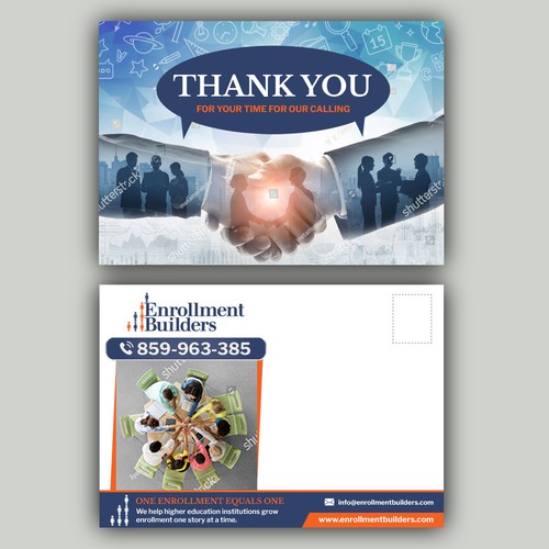 Design a thank you card for us to send to clients using our ad creative as inspiration Design by allMarv