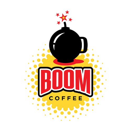 logo for Boom Coffee Design por man vs design