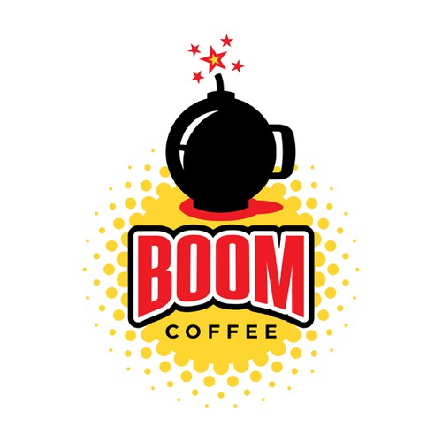 logo for Boom Coffee Diseño de man vs design