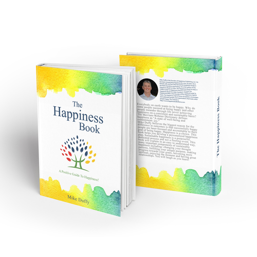 Create a book cover for The Happiness Book: A Positive Guide To Happiness! Design by faltere