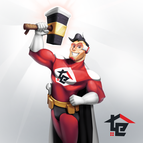 Captain Rooftop Protector of home exteriors Design by Manzanocoli