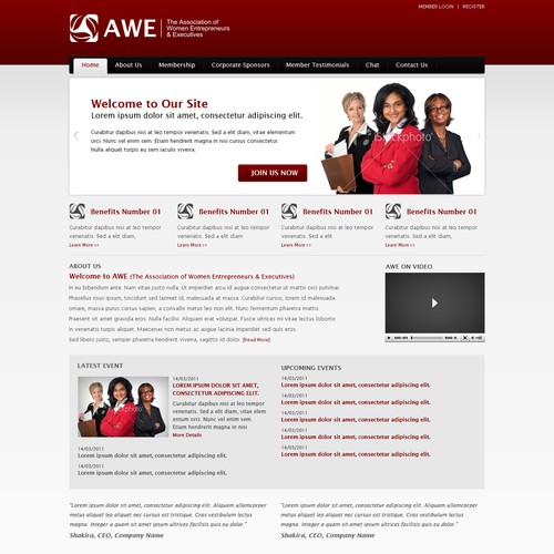 Create the next Web Page Design for AWE (The Association of Women Entrepreneurs & Executives) Diseño de xandreanx.