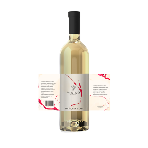 Modern label design for a house wine in a wine bar called VININO Design by halesen