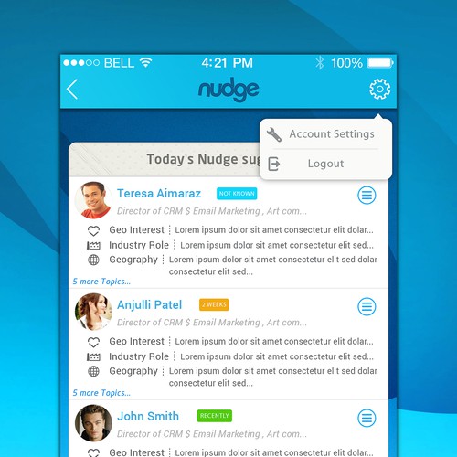 Two-screen design refresh for sales application on phone/tablet Design by Muhammad Abubaker