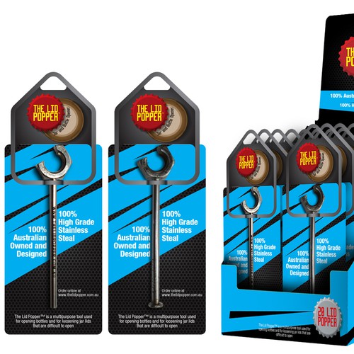 The Lid Popper  (jar and bottle opener) needs packaging Design by Rumon79