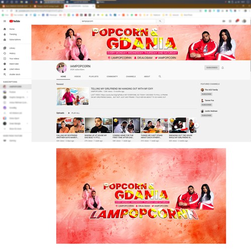 Famous Youtube Couple Channel Banner Revamp That Will Be Seen By Millions Banner Ad Contest 99designs