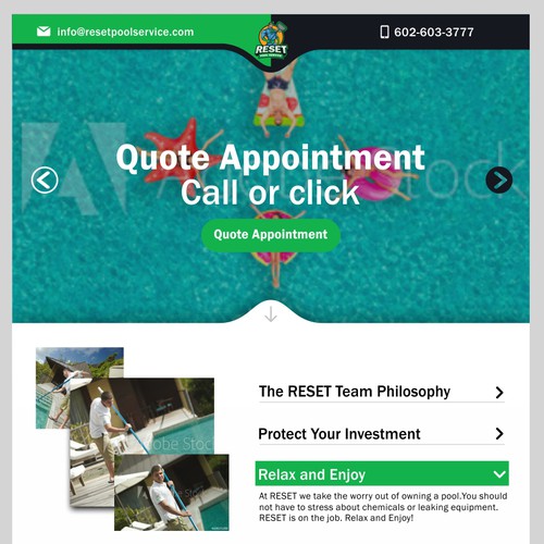 Pool Service Website for Heroes of Pool Industry Design by David Jispace