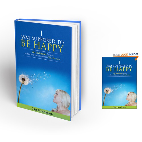 "I was supposed to be happy" - Book cover for Swedish Self Help Icon Design by Shivaal