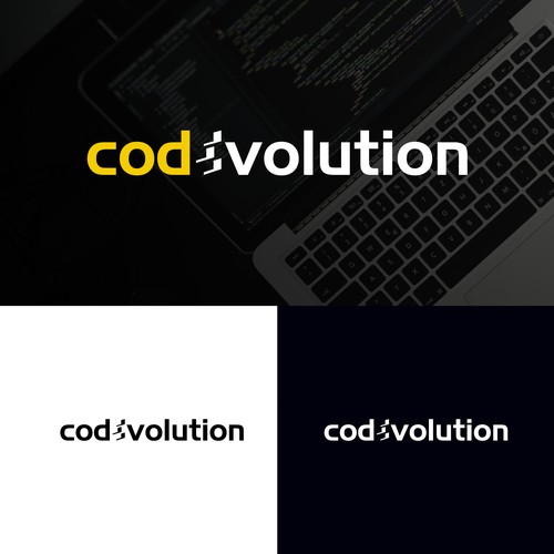 Logo for Codevolution, a brand new coding company! Design by Clive Vera