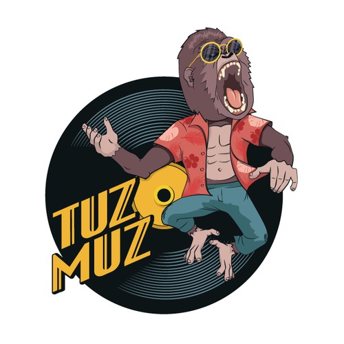 Design vincitore del contest "GO GO GO Animalhead with sunglasses and the name TUZ MUZ. It should be cool and good for nightlife. It is a partylabel!"