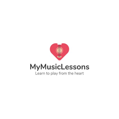 "Learn to play from the heart" Logo for Music Tech business Design by Tanmay