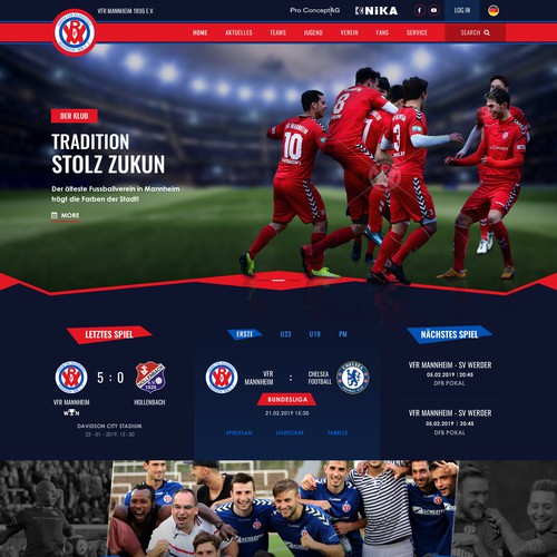 Designs | Create a Redesign for a Soccer Club Website | Web page design ...