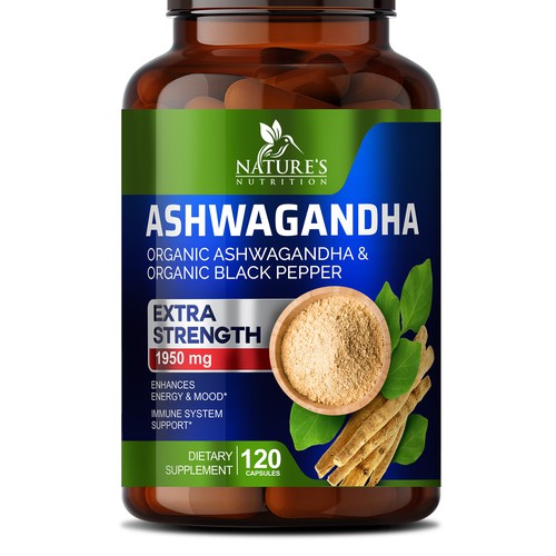 Diseño de Natural Ashwagandha Capsules Design Needed for Nature's Nutrition de sapienpack