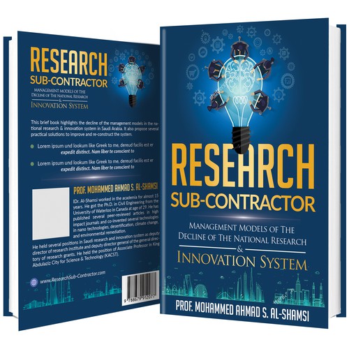 Book Cover Design Suitable for innovation and Research Diseño de Lizaa