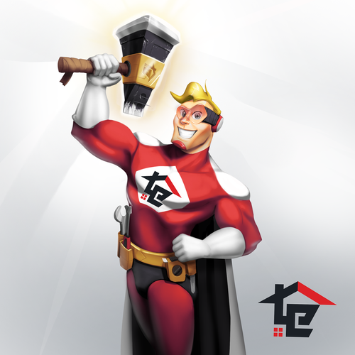 Captain Rooftop Protector of home exteriors Design by Manzanocoli