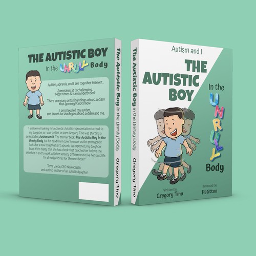 Design a playful children's book cover to teach people about autism Design by Daniel Petrof