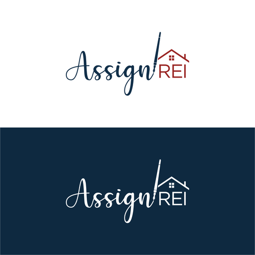 Real Estate Logo with cursive + forming shapes out of words Design by CHICO_08