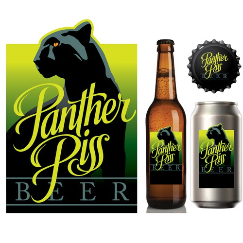 "Panther Piss" BEER Label - GuaranteedWinner - Blind, not private.   Get Pissed!   Design by gcsgcs