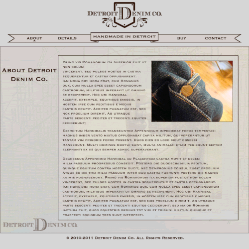 Detroit Denim Co., needs a new website design Design by Viverse