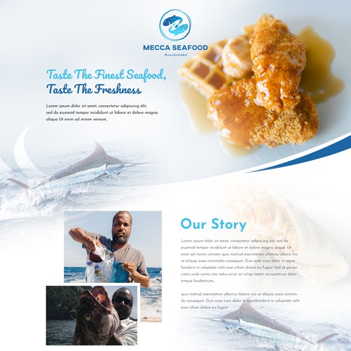 Miami Soul Seafood Restaurant Concept 1 Page Only Design réalisé par creatsoul