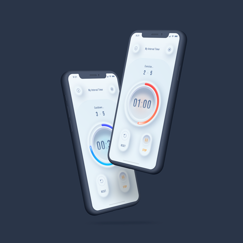 Redesign a popular fitness timer app Design by M.Amiri