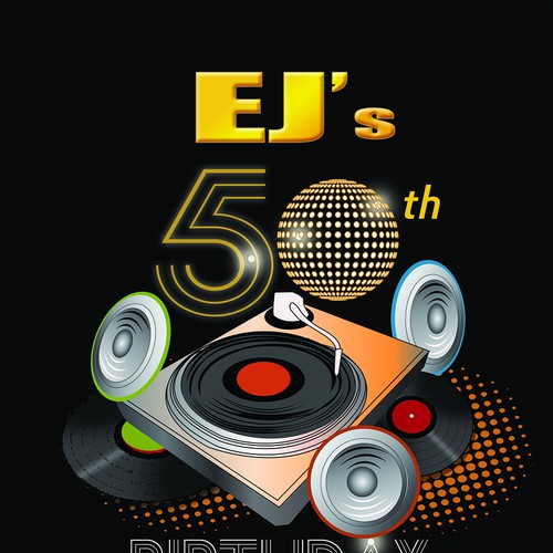 We need a logo for my friend EJ's 50th birthday bash Design by MarijaMil