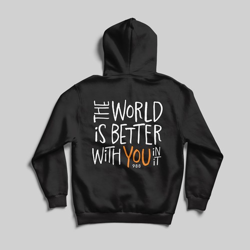 'The World Is Better With You In It' typographic illustration for sweatshirt Design by Sand82