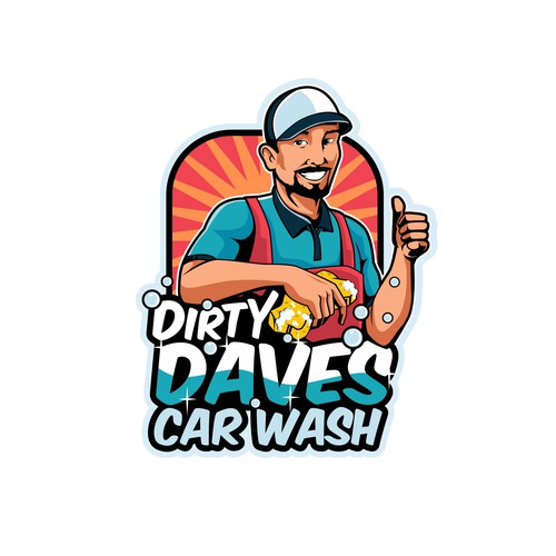 Car Wash Mascot with Logo Diseño de phong