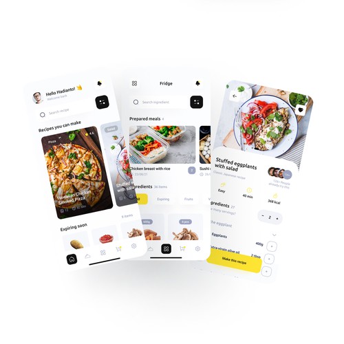 Recipe App for food hardware startup to help reduce food waste Design por mavite