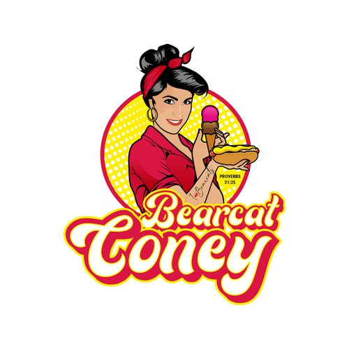 G-Rated Cartoon PinUp Girl girl logo for Retro Coney Hotdog restaurant Design by MALATHY
