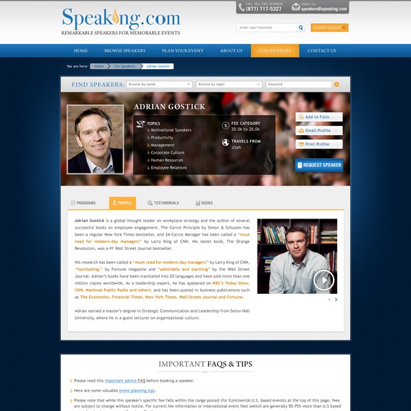 New website design wanted for Speaking.com