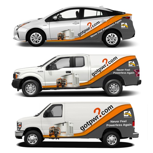 Create a new POWERFUL wrap design for generator company! Design by Valentin Koshutin