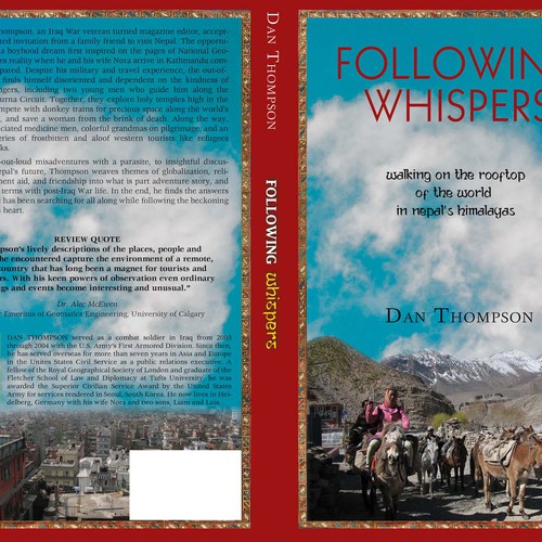 Design an exotic,  Nepal-themed travel book cover  Diseño de LilaM