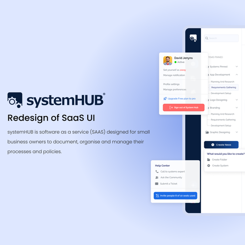Redesign of SaaS UI Design by Creative juice ©