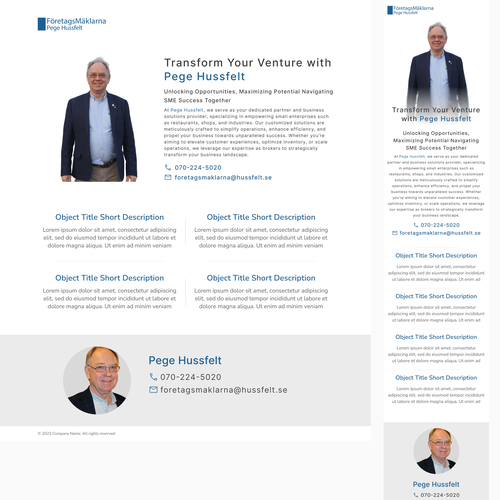 Design a super simple one-pager to promote an individual selling businesses Design by tuchu