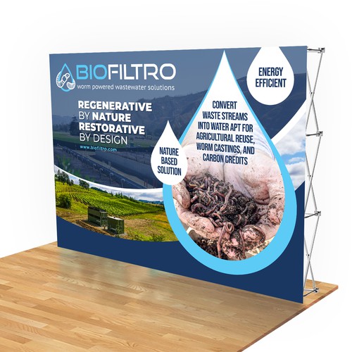 Design a Clean Trade Show Backdrop/Podium for a Regenerative Agriculture/Wastewater Company Design by isuk