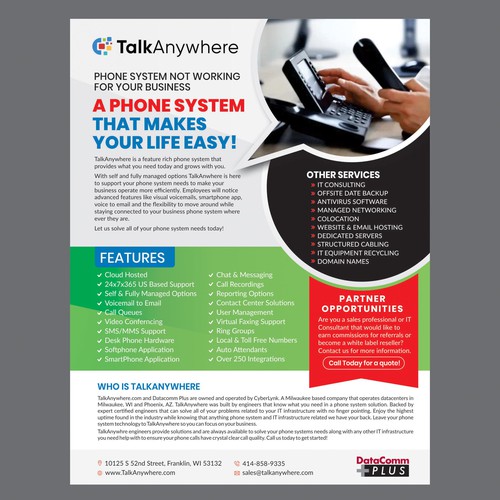 TalkAnywhere Sales Flyer Design by Dzine Solution