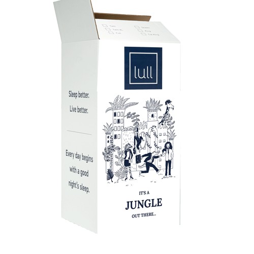 Illustrate an Awesome Urban Jungle onto Our Lull Mattress Box! Design por urszulajakuc