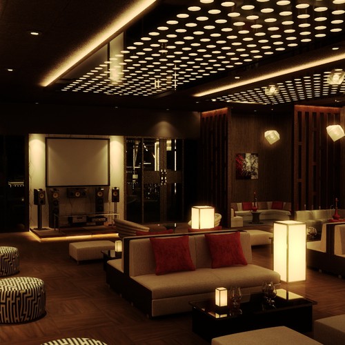 Designs, 3D Realistic Interior Design for Hookah Lounge