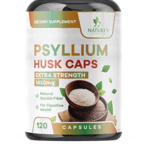 Natural Psyllium Husk Capsules Design needed for Nature's Nutrition Design by rashedhannan