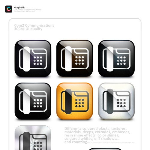 icon or button design for Com2 Communications Réalisé par Gus Giraldo