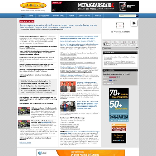 LetsRun.com Homepage Re-Design/Cleanup Diseño de superbdesign
