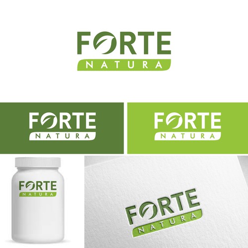 Forte Natura Logo that emphasizes on the word Forte (big) for natural health supplements Design by Gemera