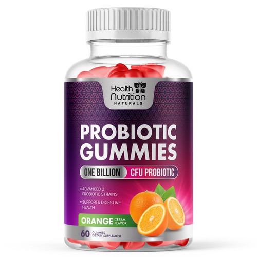 Healthy Probiotic Gummies Label needed for Health Nutrition Design by GayanMH